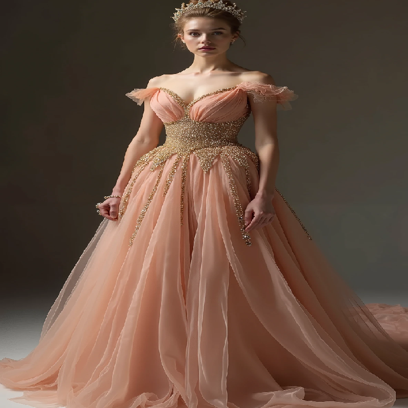 Fantasy Crystal Prom robe Regal Off Boder A Line Night Robes avec impérat d'occasion formelle Robe de fête de conte de fées Vestio de Fiesta