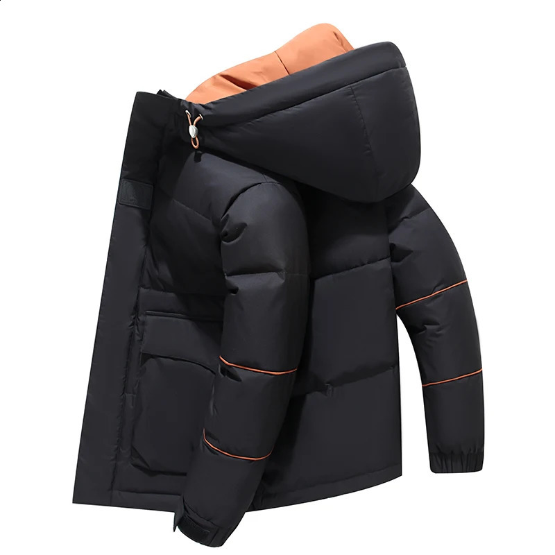 Winter Down Coat Mens Windproof Waterproof Hooded Short Cotton Jacket High Quality 90% White Goose Down Mens Clothing 250822