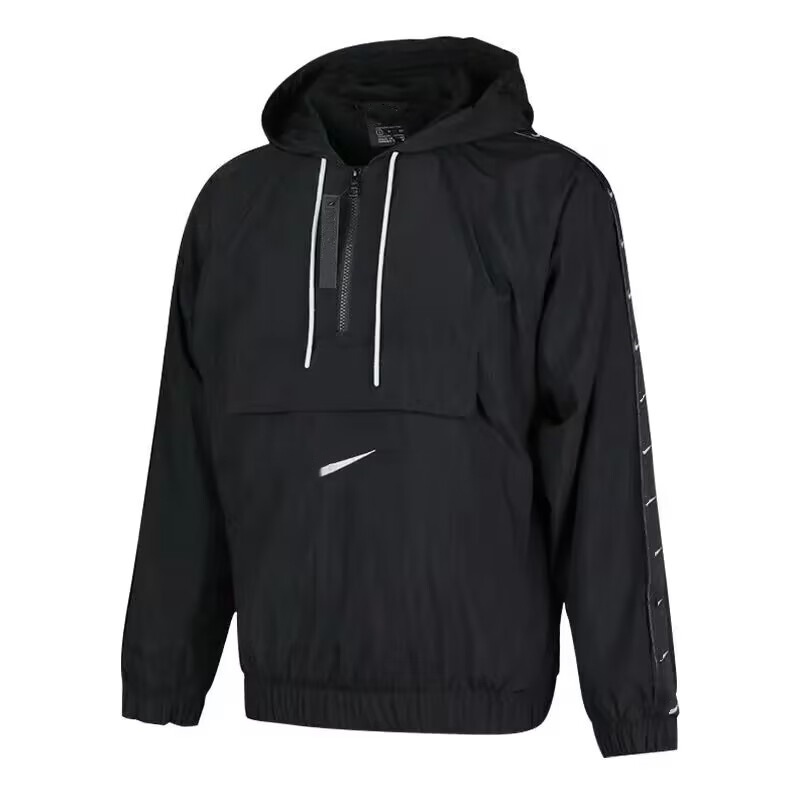2025 Autumn New Men's Casual Sports Hoodie Windbreaker Coat Embroidered Big Logo Woven Windproof Jacket Outerwear