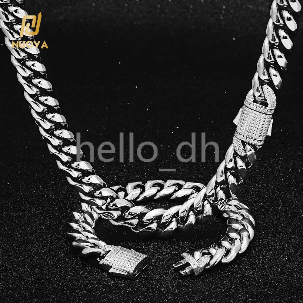 Wholesale Cuban Link Chunky Link Necklace 18k Gold Plated Miami Style 925 silver 925 silver Gold Plated Chains