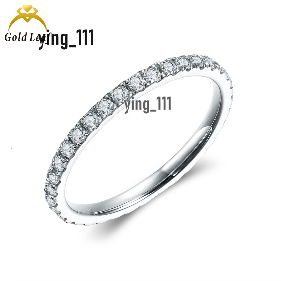 High-End Jewelry 14K 18K White Gold 0.3CT-3CT Lab White Clear Lab Grown Diamond Engagement Wedding Eternal Band Ring