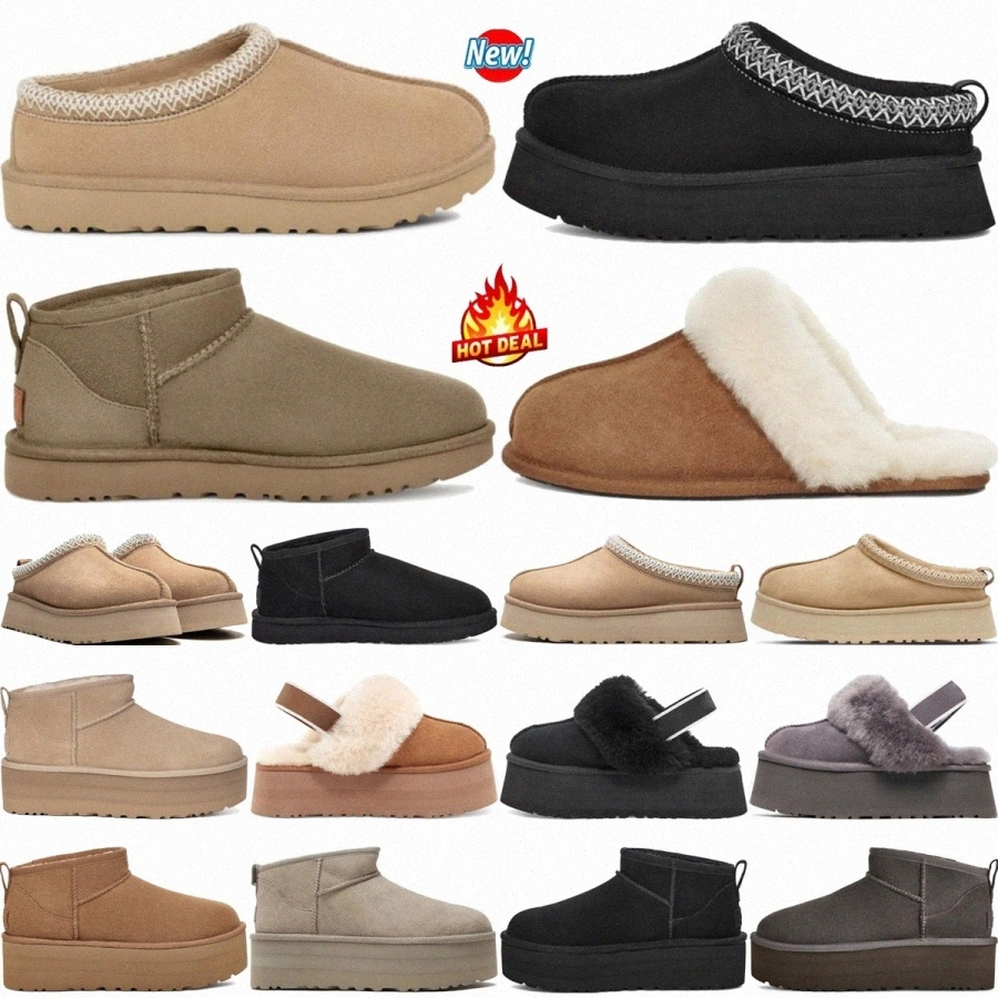 Bottes moelleuses Designer Tasman Slippers Tazz Slipper Slides Australia Slider Classic Ultra Mini Boots Boots Winter Platform Boots Cotton Shoeg