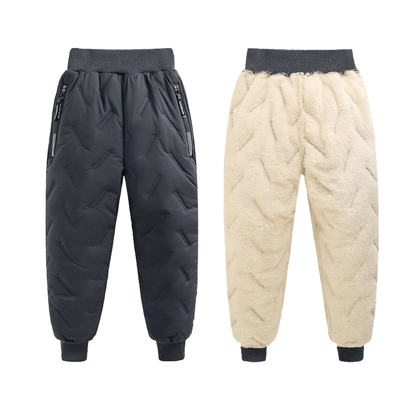 Childrens Cotton Pants Winter Boys Thickened Trousers Teen Boys Cotton Lamb Wool Warm Cotton Pants Boys Plush Casual Pants250821ww