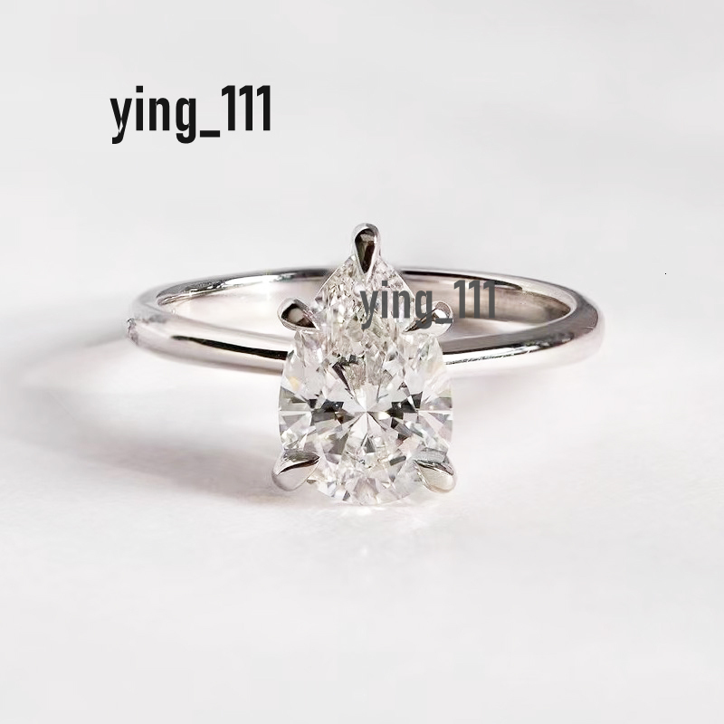 Wholesale High Quality VVS 3ct Moissanite Diamond Pear Cut Jewelry 14k 18k Gold Engagement Wedding Ring for Women