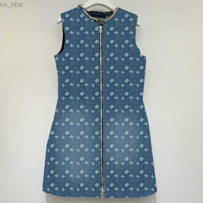 Designer une ligne mini-robe denim pour femmes robe gilet sans manches luxe