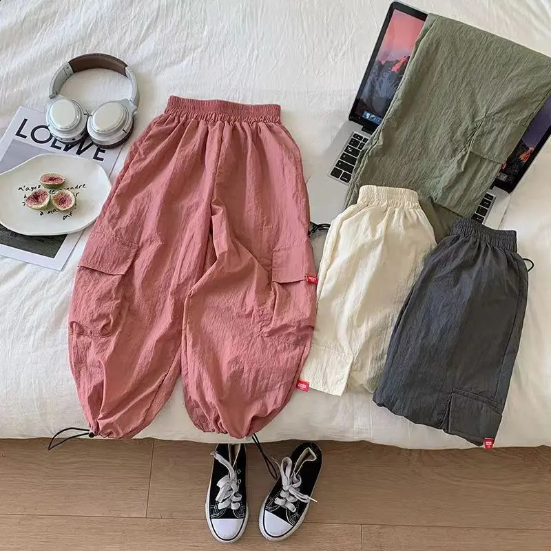 Boys Girls Casual Pants Fashion Kids Spring Autumn Trousers Teenager Vintage Streetwea Pants Children Solid Colour Sweatpants250821