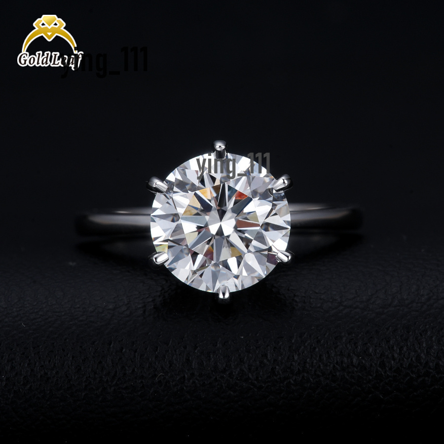 18K Solid Gold Engagement Wedding Ring Custom D E F VS VVS Round Cut GIA IGI Lab Grown Diamond Rings