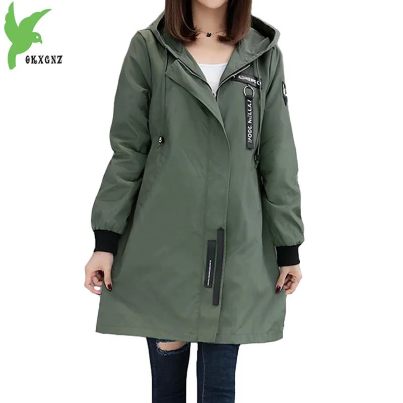 Trench Coat Womens Spring Autumn Hoodies Tops Slim Students Baseball Clothes Medium length Windbreaker Coats Lady Outerwear 250822