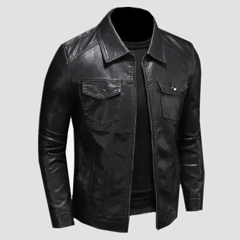 Fashion Trend Personalized Leather Jacket Men Motorcycle Leather Jacket Men Bomber Leather Coat Winter Clothing X250822