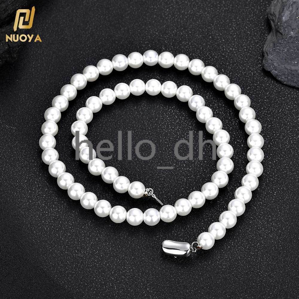 Perles de perle en verre en gros de 8 mm pour les bijoux de charme Faire un collier de chaîne de perle en verre nacré