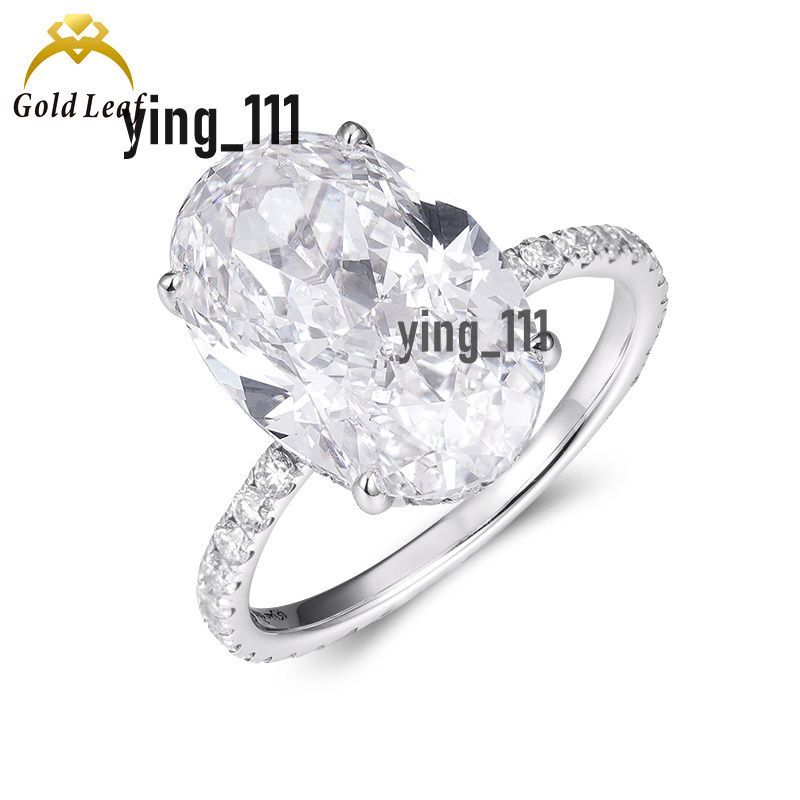 GIA/IGI Certified 14K/18K White Solid Gold Custom Lab Grown Diamond Rings 3CT 5CT Oval Cut D VVS White High-End Wedding Jewelry
