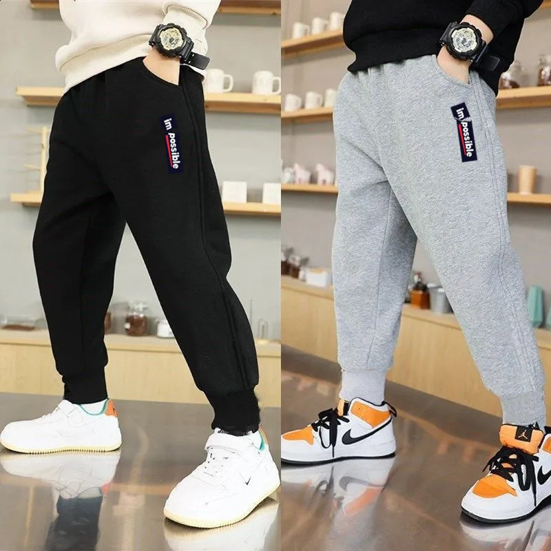 Lettre de mode imprimer pantalon de survêtement mince garçons joggeurs décontractés