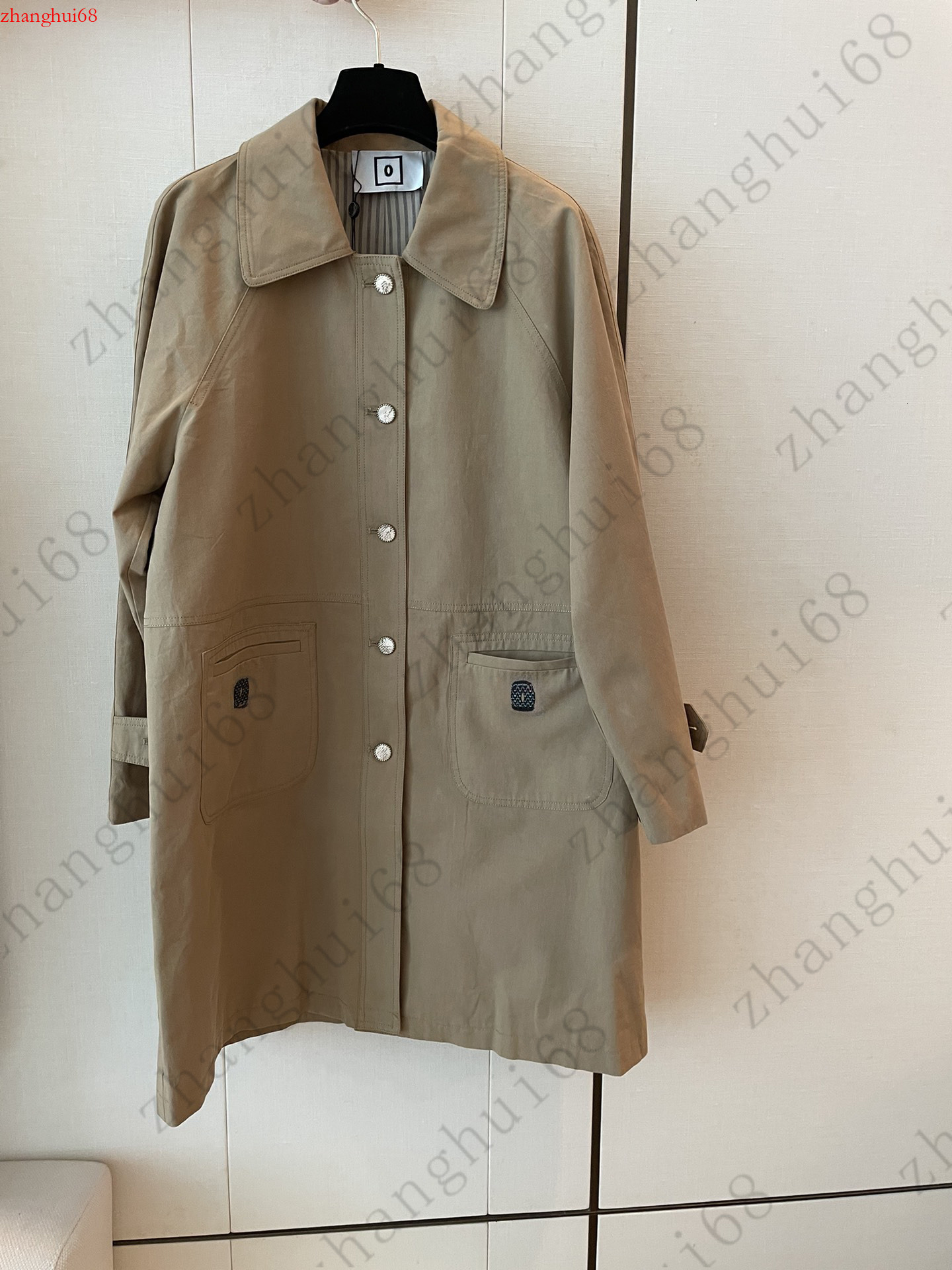 Autumn Women's Long Trench Coat Designer High-Quality Fashion Women's Letter Print Khaki Back-to-School Season New Arrival Women's Tr