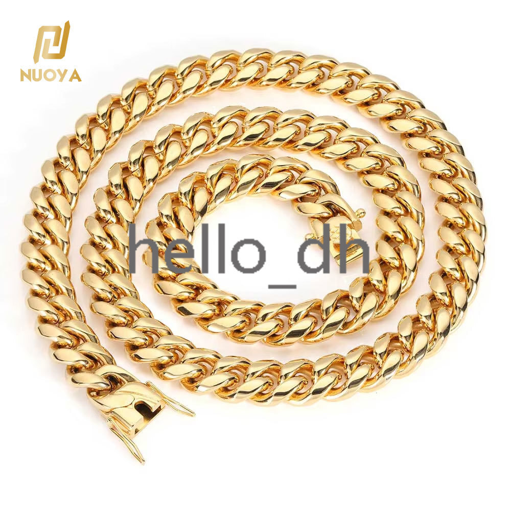 High Quality 8mm 925 silver 925 silver Cuban Link Chain 18K Gold PVD Plated Mens Hip Hop Necklace Jewelry for Gift