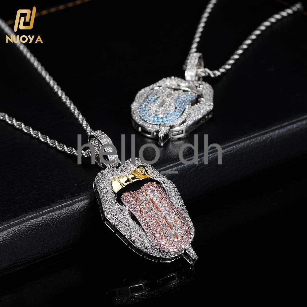 Women Diamond Dollar Sign Bling moissanite Hip Hop Rapper Jewelry Iced Pendants