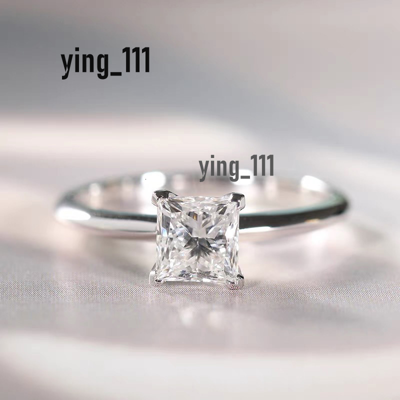 Custom Mossanite Jewelry Princess 2CT VVS Moissanite Real 14K 18K Gold Diamond Engagement Wedding Ring for Women