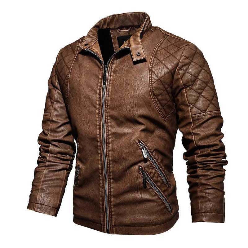 Nouveau homme automne et hiver homme de haute qualité manteau de mode veste en cuir de style moto
