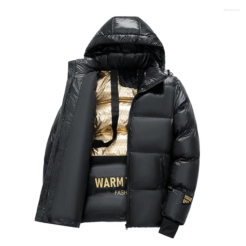 Men's Down 2025 Winter Black Cotton Jacket Fashion Letter Design Brand Couple Costume Casual Outdoor Thick Windproof Hooded Parka