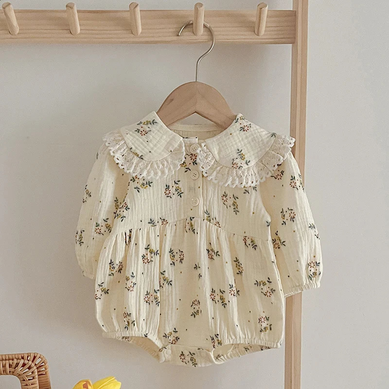Fille bébé vêtements automne fille robeper fille mince fleur de coton bulle à manches longues couvercle grenoue crawling princesse style robper25