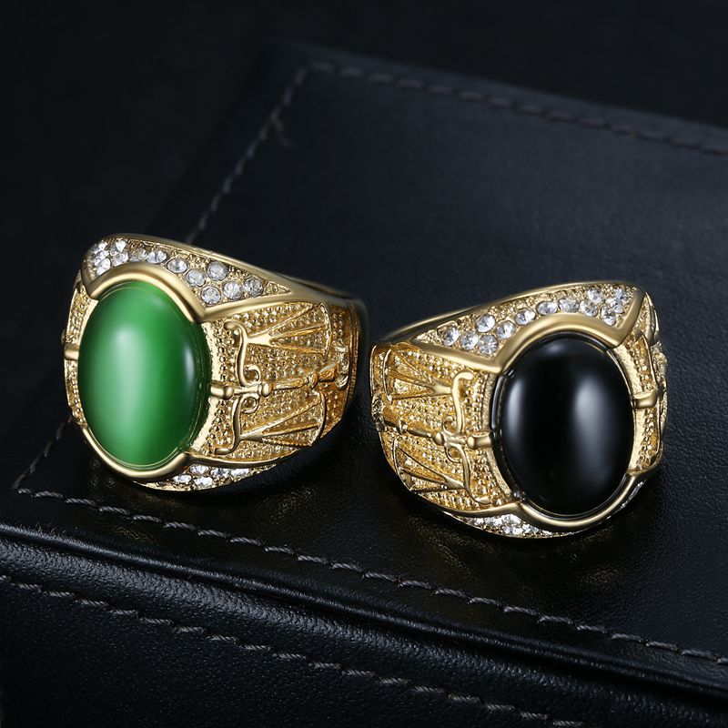 Hip Hop Fashion Stones Casting Ring Stainless Steel Finger Ring Mens Rap Jewelry