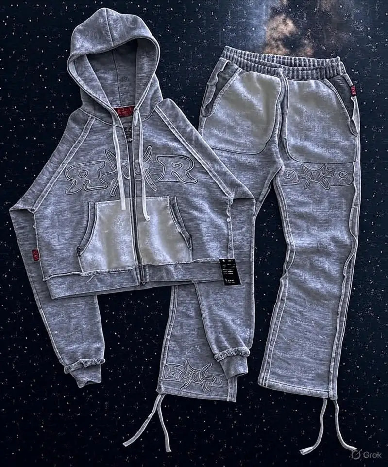 Streetwear Hoodie SweatpantsTwo Piece Set Y2K Clothes Mens Hip Hop Letters ed Rhinestone Sequins Sweatshirt Pants 250822