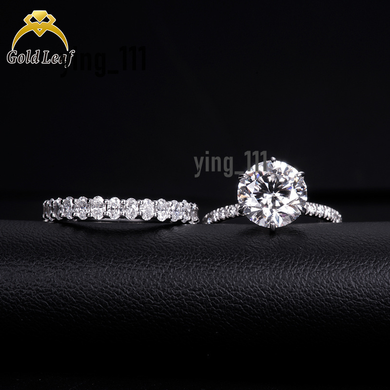 Custom Jewelry IGI Certificate 14k 18k White Gold 1ct 2 Ct D VVS Round Cut Ring of Fine Lab Grown Diamond Ring