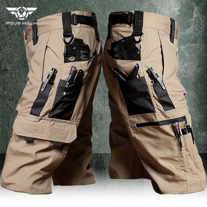 Mens Summer Cargo Shorts Military Wear-resistant Waterproof Pant Outdoor Sports Breathable Joggers Multiple Pockets Work Shorts250822