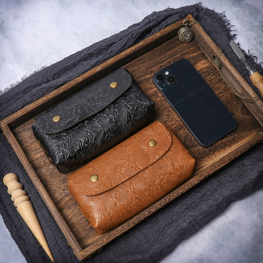 Original Handmade Art Elegant Luxury Bag Designer Free Shipping Women's Small Square Bag Embossed Craft Shoulder Bag Hot Selling Mobile Phone C