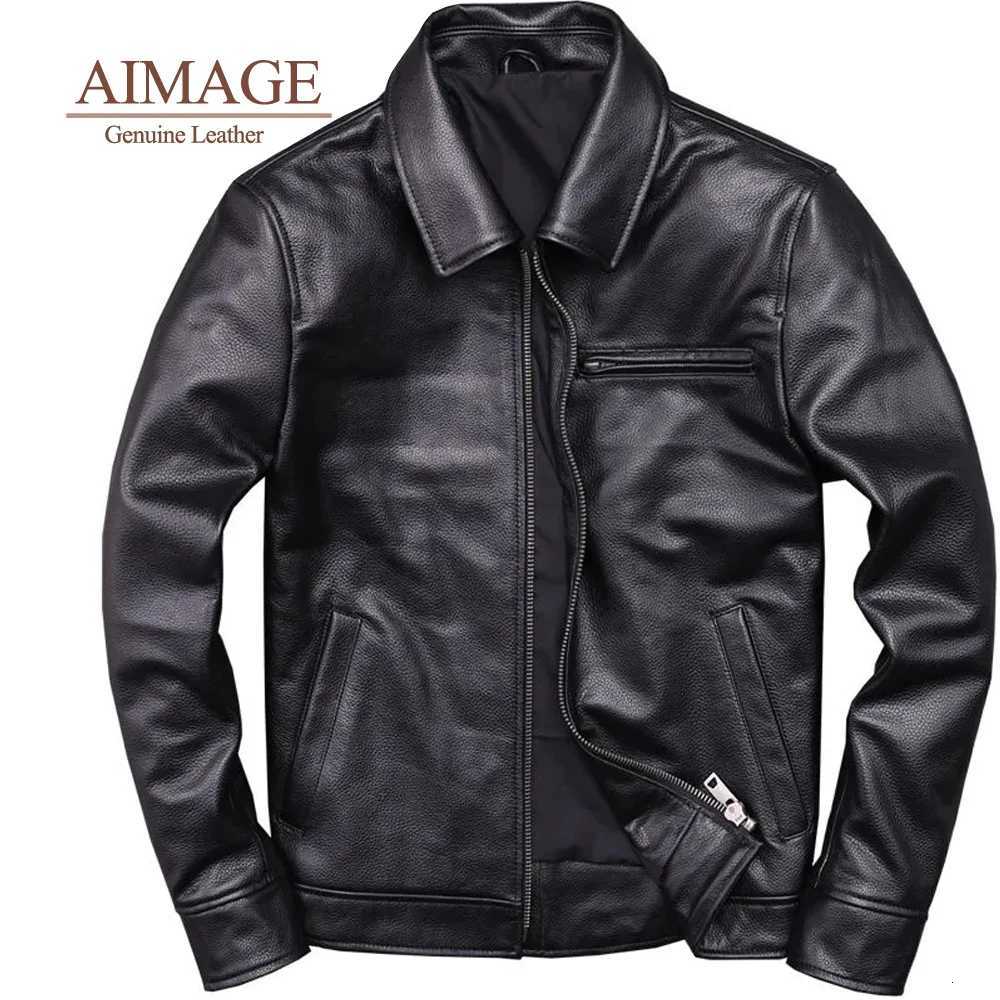 100% Genuine Leather Jacket for Men Real Natural Leather Coat Classic Casual Style Cowhide Jacket Vintage Quality Biker Leather X250822