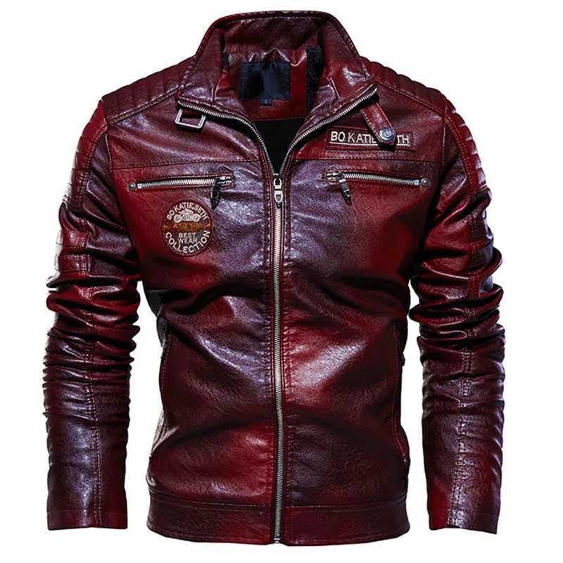 Green Leather Jacket Men Winter Fleece Motorcycle PU Bomber Leather Jacket Male Stand Collar Casual Mens Clothing Slim Coat X250822