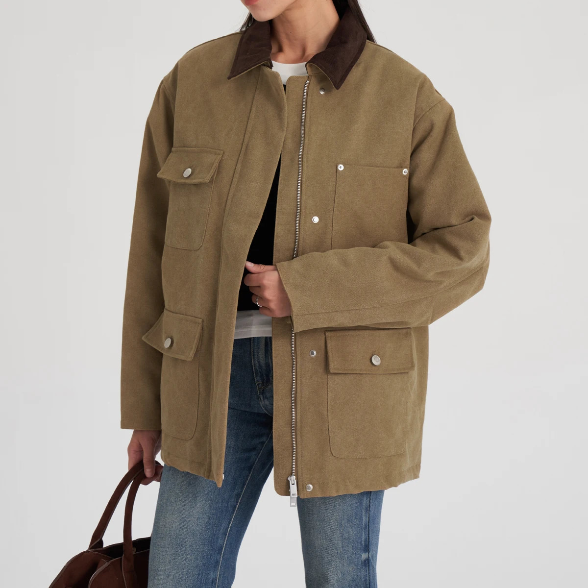 Women Autumn Winter Thick Cotton Short Trench Jacket and Coat Casual Outerwear 250822