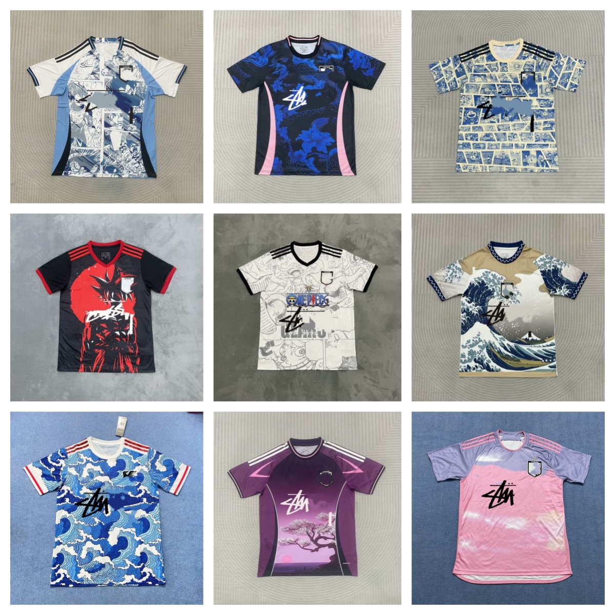 Japan Men's T-shirt National Team Home and Away Jersey Sweat Absorbing Sports T-shirt Training and Fitness Suit Maillot de Foot Football Soccer J