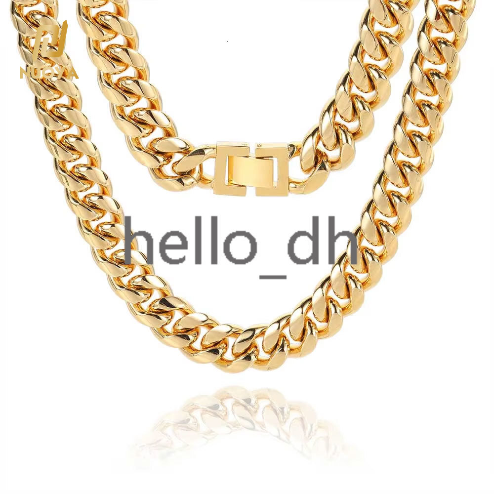 8mm 18k Mens Gold Plated 925 silver 925 silver Chain Fine Hip Hop Cuban Link Chain Necklace