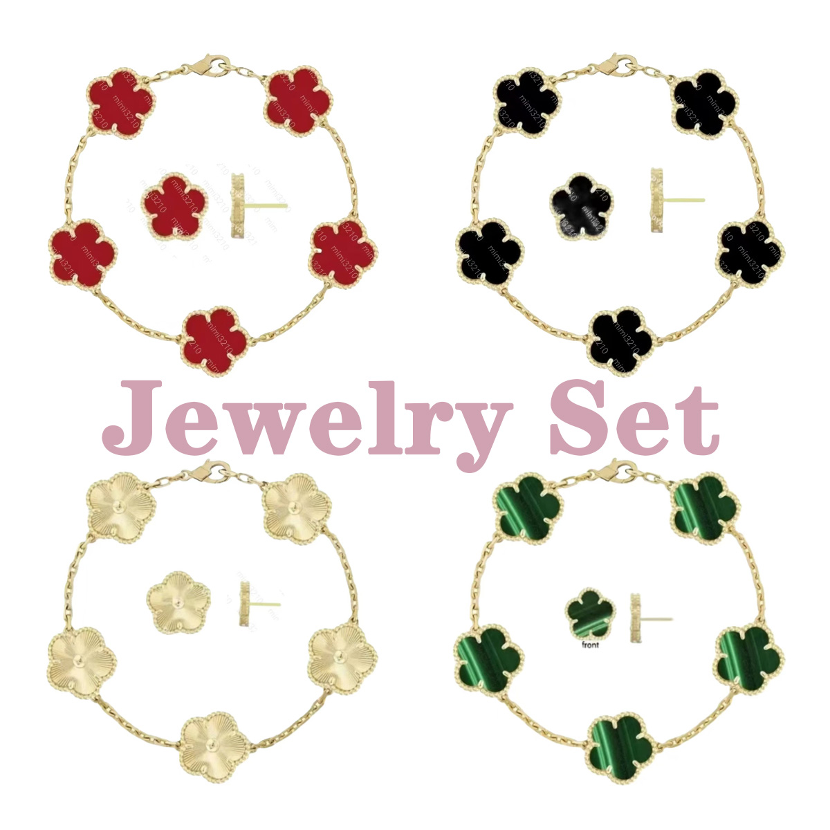 Braceuse de concepteur Bracelet Clover Bracelet Élégant Collection accessoire Designer Perles décortiquées et fleurs dorées bracelets et goujons