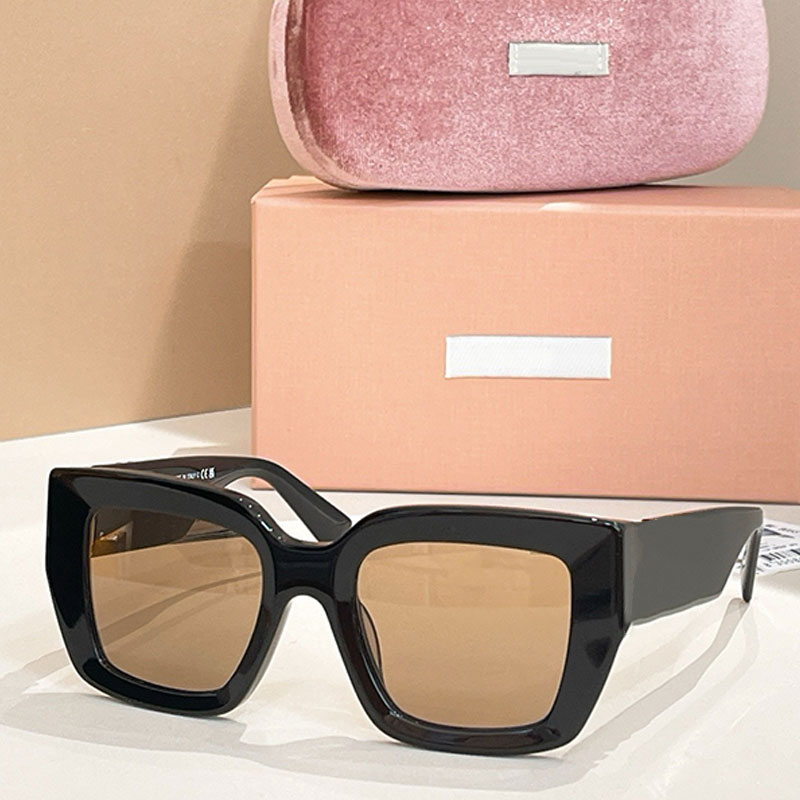 26ss New Women Niu Glimpse Sunglasses Black Acetate Rectangular Frame Designer Modern Fashion Style Casual Sunglasses MUB05 with Box