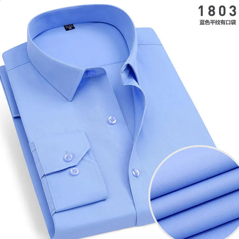 Mens Striped long-sleeved Shirt Non-ironing Anti-wrinkle Comfortable Breathable Business Casual Fashion Slim Fit 250822