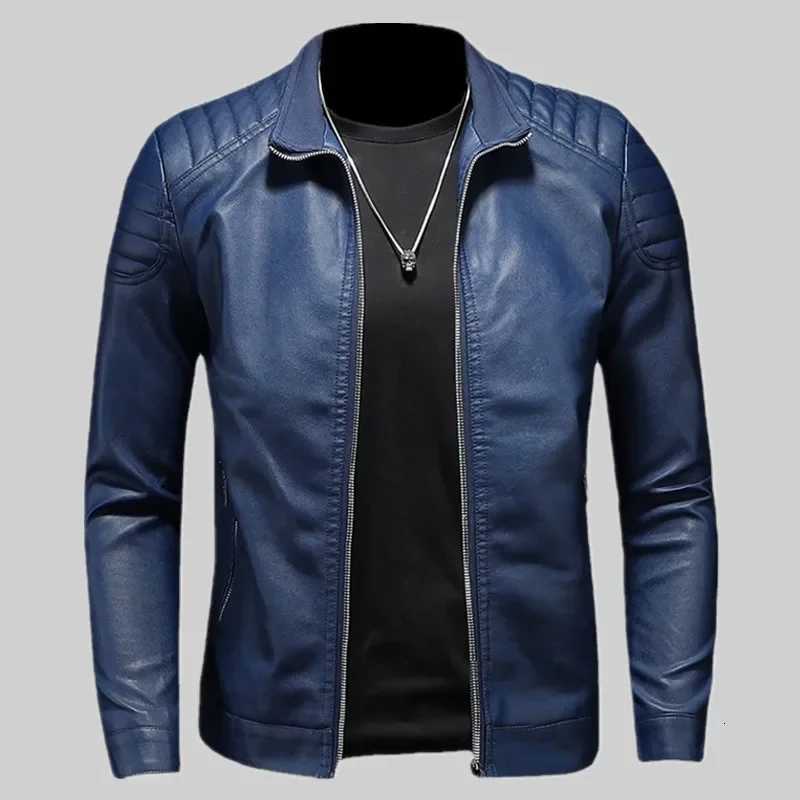 2024 Spring Moto Pu Leather Veste Men de moto Veste en cuir de moto