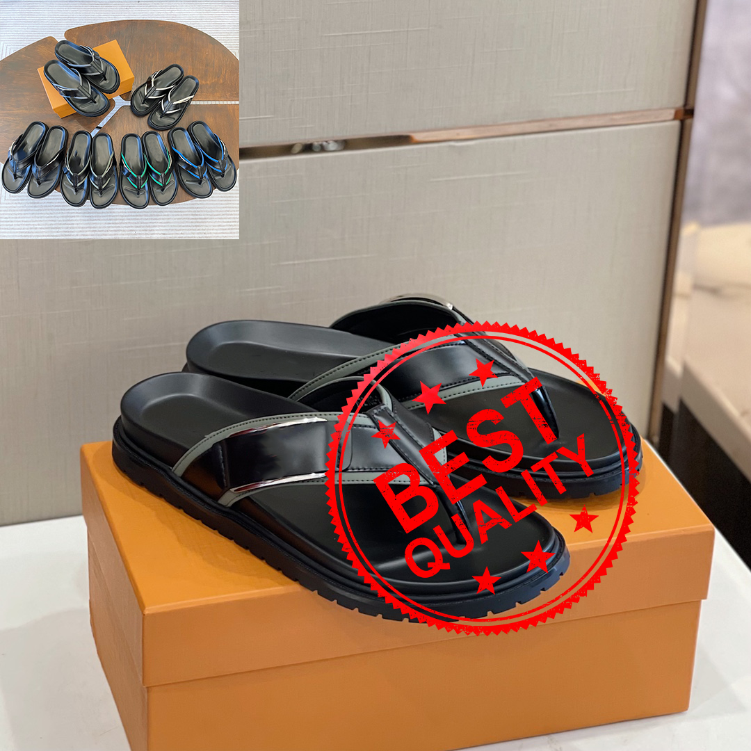 TOP QUALITY Designers Sandals Luxury Brand slides Men's Slippers Summer Large Size Outdoor Beach Casual Sandals Trend Men Shoes Flat flip-flops