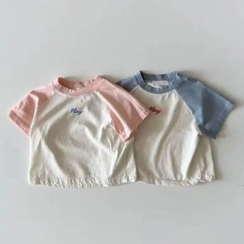 2025 Été bébé à manches courtes T-shirt garçon filles mignonnes lettre de jeu imprimement t-shirt