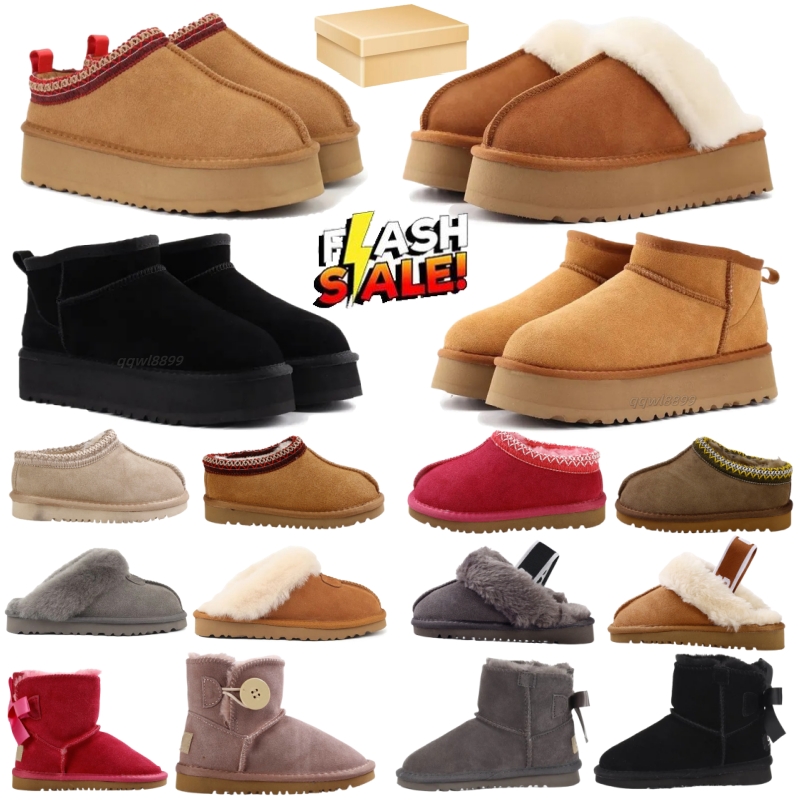Designer Ultra Mini Boot Designer Woman Platform Snow Boots Australia Fur Warm Shoes Real Leather Chestnut Ankle Fluffy Booties For Women Tasman Taz