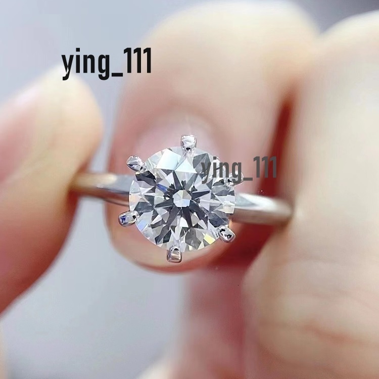 Classic 1.0ct 1.5ct 2.0ct Round Diamond Ring White Gold 6 Prongs Moissanite 14K Wedding Rings Jewelry Women