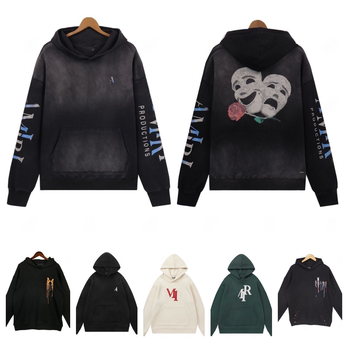 Aaaaa Sweat à capuche pour hommes Hoodie High Street Hip Hop Rock Pullover Womens Hoodies Couples Sweats Sweats Top Broidery Letter Clothers Chot