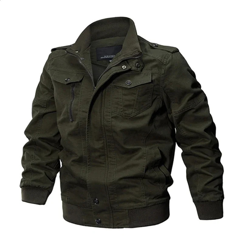 Men Casual Cotton Military Bomber Jacket Mens Jackets Coats Army Mens Slim Fit Pilot Jackets Casacas Para Hombre 250818