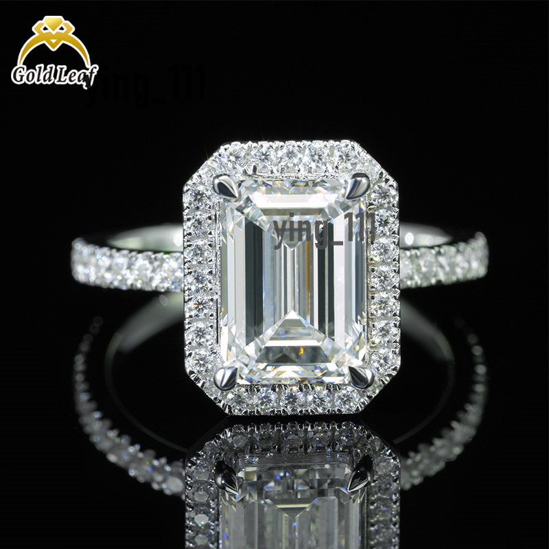 IGI GIA Certificate 3.01CT CVD D VS1 Emerald Cut 925 Sterling Silver Lab Grown Diamond Rings Fine Jewelry Rings