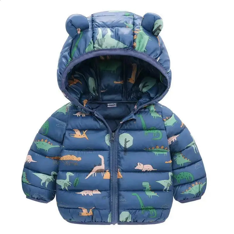 Baby Boys Girls Jackets For Kids Cartoon Bear Zipper Coats Autumn Boys Warm Hooded Down Jackets Children Christmas Outerwear250821