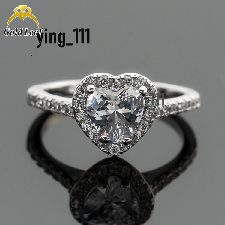 Wholesale Fine Rings 925 Sterling Silver Gold Plated Moissanite Stones Womens Wedding Engagement Gift Rings Hot Sale