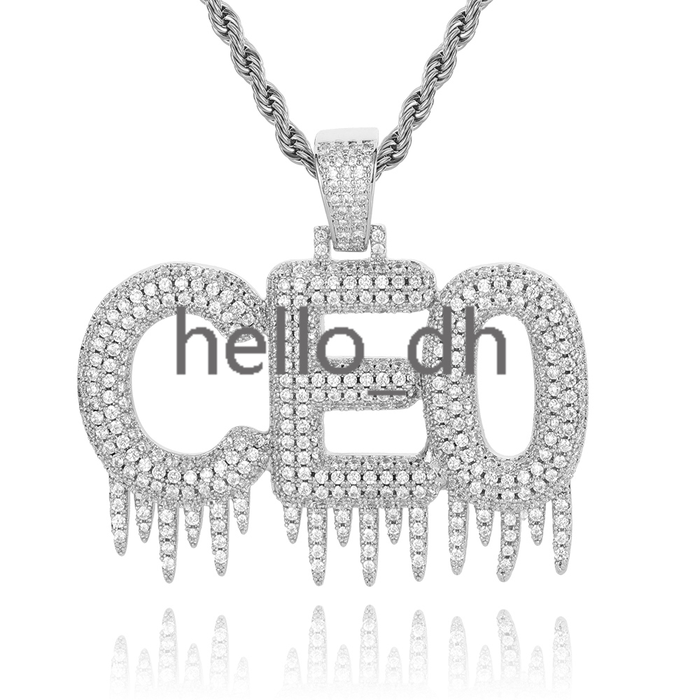 Nouveau collier de lettre de couture de glaçon hip hop glace