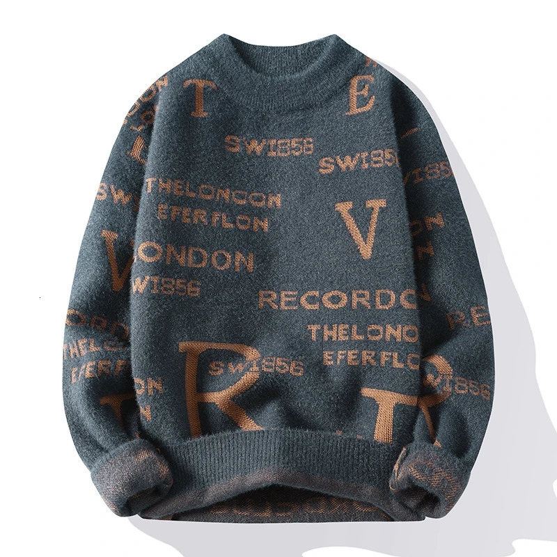 Pull de lettre de mode pour le pull pour hommes ONECK SLIM FIT TUCHEAR TUCHEAR HIVER HIVER COREAN COST CASS