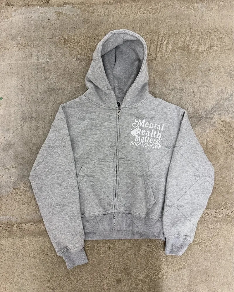 Européen et américain Y2K Harajuku Zipper à sweat à sweat imprimé super grand sweat lâche femme mode Vêtements décontractés hommes 250818