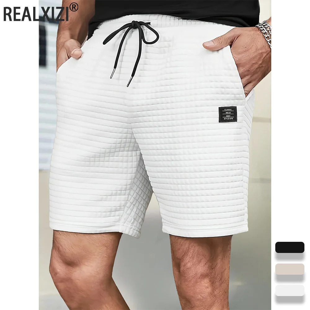 Mens Knitted Jacquard Shorts Summer Cool Sportswear Solid Color Casual Running Bottoms Gym Fitness Jogging Short Pants 250822